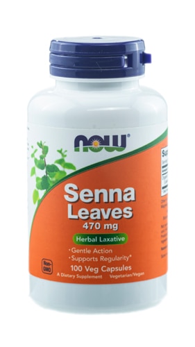 Листья сенны NOW - 470 мг - 100 растительных капсул NOW Foods