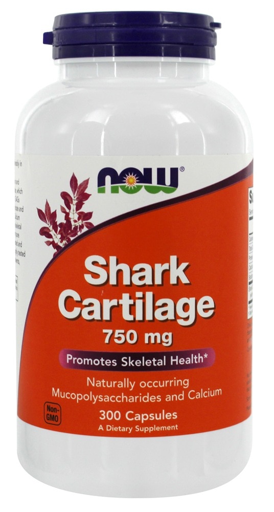 Shark Cartilage -- 750 mg - 300 Capsules (Капсулы) NOW Foods