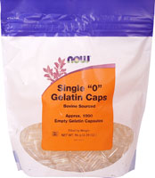 Single "O" Gelatin Caps -- 1000 Gelatin Capsule NOW Foods