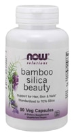 Solutions Bamboo Silica Beauty -- 90 растительных капсул NOW Foods