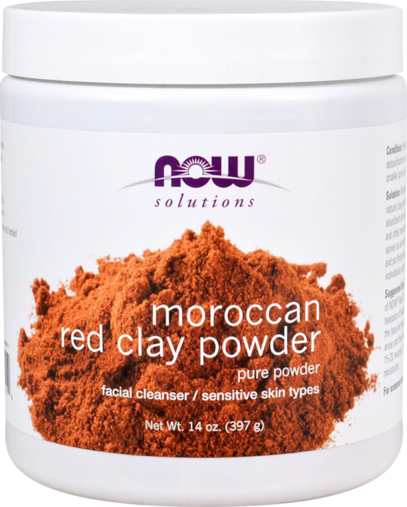 Порошок марокканской красной глины NOW Solutions -- 14 унций NOW Foods