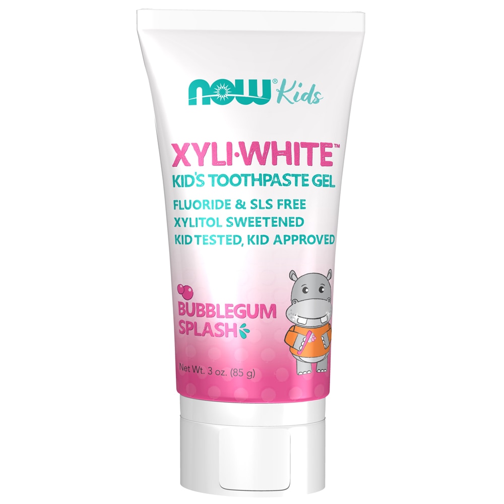 Kids XyliWhite Toothpaste Gel Flouride Free Bubblegum Splash -- 3 oz NOW Foods