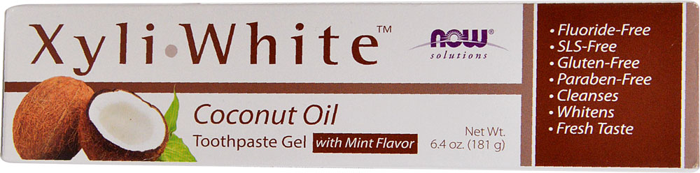 NOW Solutions XyliWhite™ Зубная паста с кокосовым маслом и мятным гелем -- 6,4 унции NOW Foods