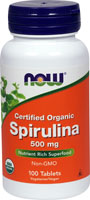 Спирулина - 500 мг - 100 таблеток - NOW Foods NOW Foods