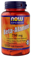Бета-аланин NOW Sports — 750 мг — 120 капсул NOW Foods