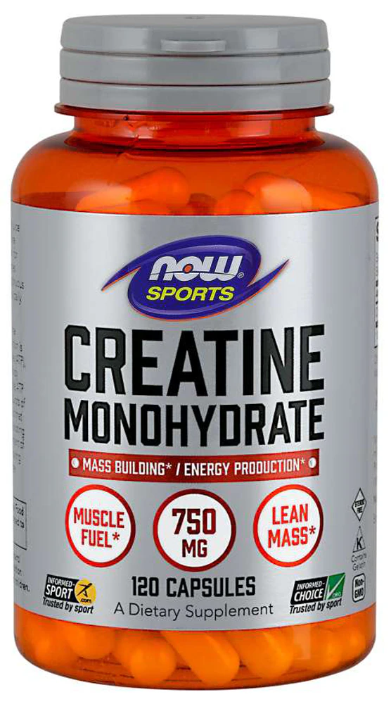 Sports Creatine Monohydrate - Informed Sport Certified -- 750 mg - 120 Capsules (Капсулы) NOW Foods