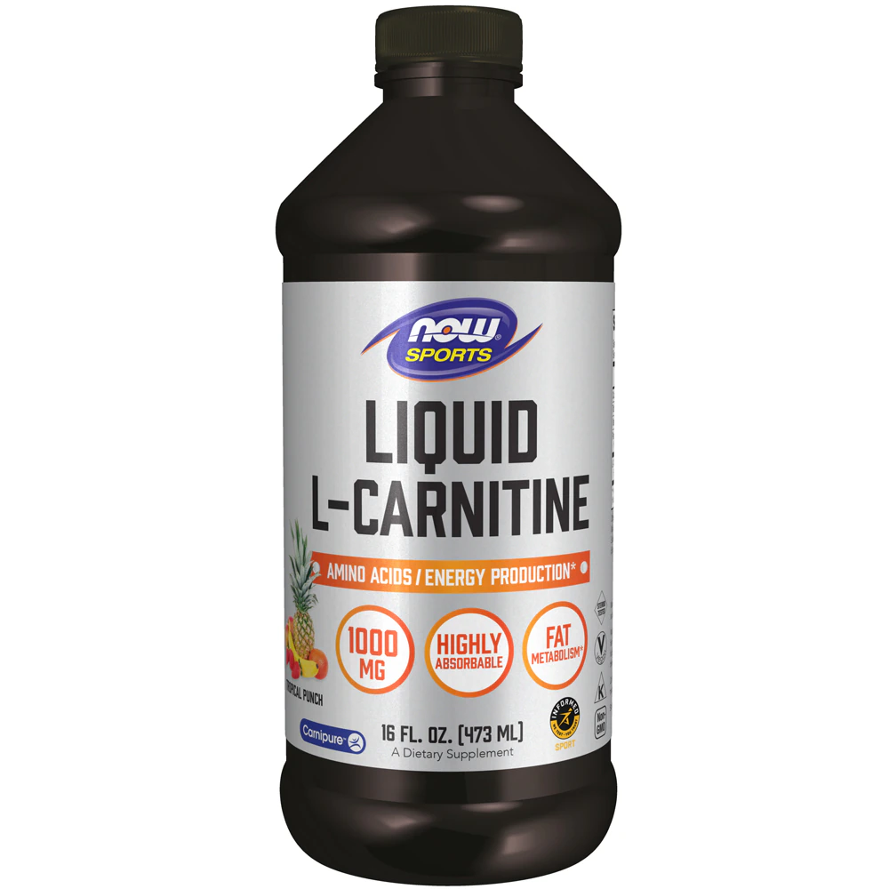 Sports L-Carnitine Liquid (Жидкость) - Informed Sport Certified Tropical Punch -- 1000 mg - 16 fl oz (Жидкие унции) NOW Foods