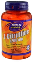 NOW Sports L-цитруллин повышенной прочности — 1200 мг — 120 таблеток NOW Foods