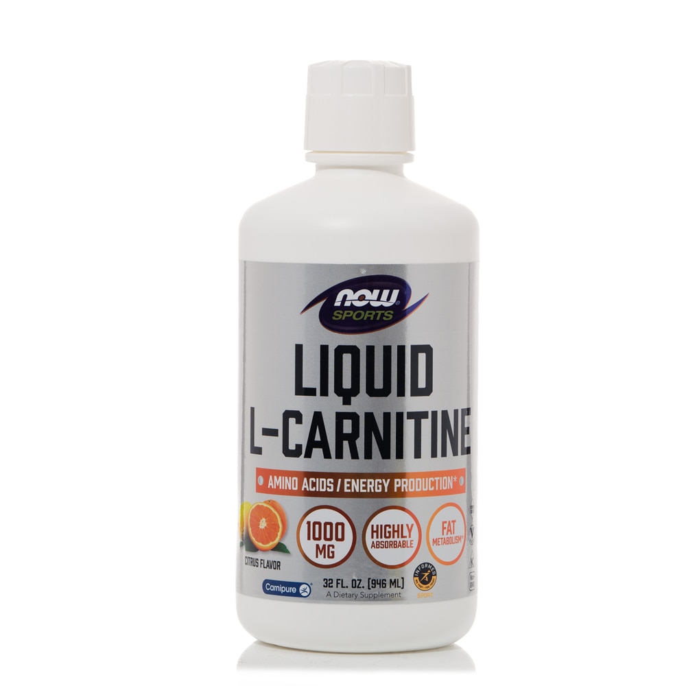 Sports L-Carnitine Liquid (Жидкость) - Informed Sport Certified Citrus -- 1000 mg - 32 fl oz (Жидкие унции) NOW Foods