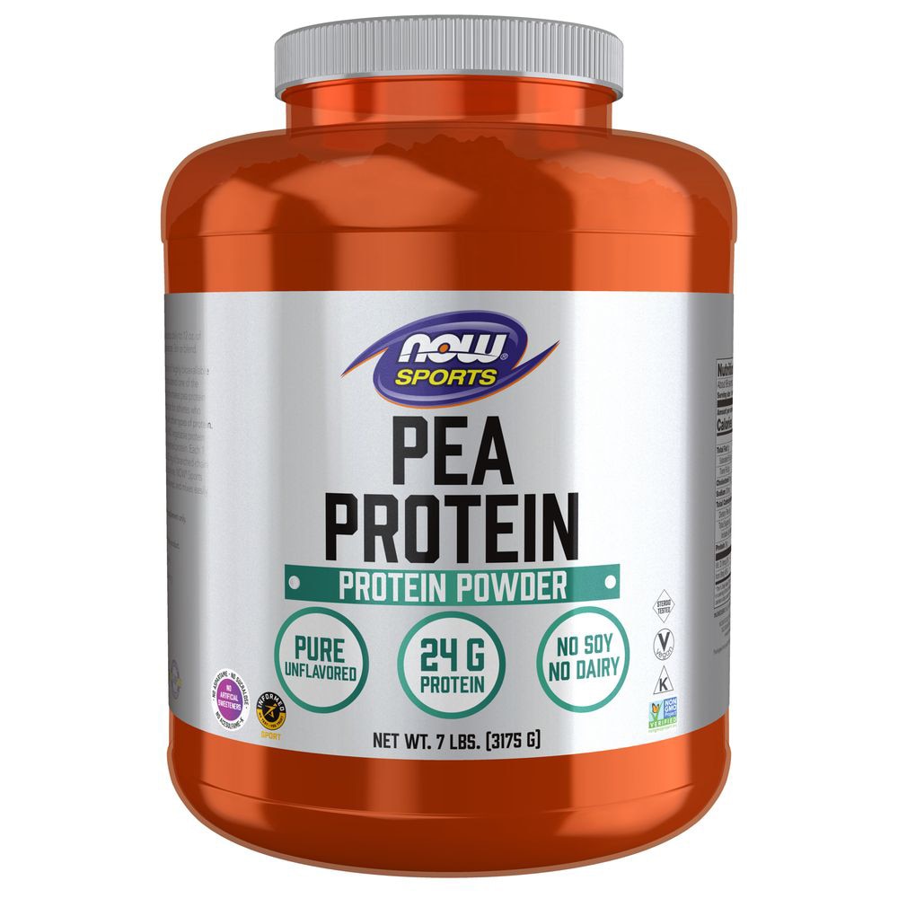 Sports Pea Protein Powder (Порошок) - Informed Sport Certified Unflavored (Без вкуса) -- 7 lbs NOW Foods