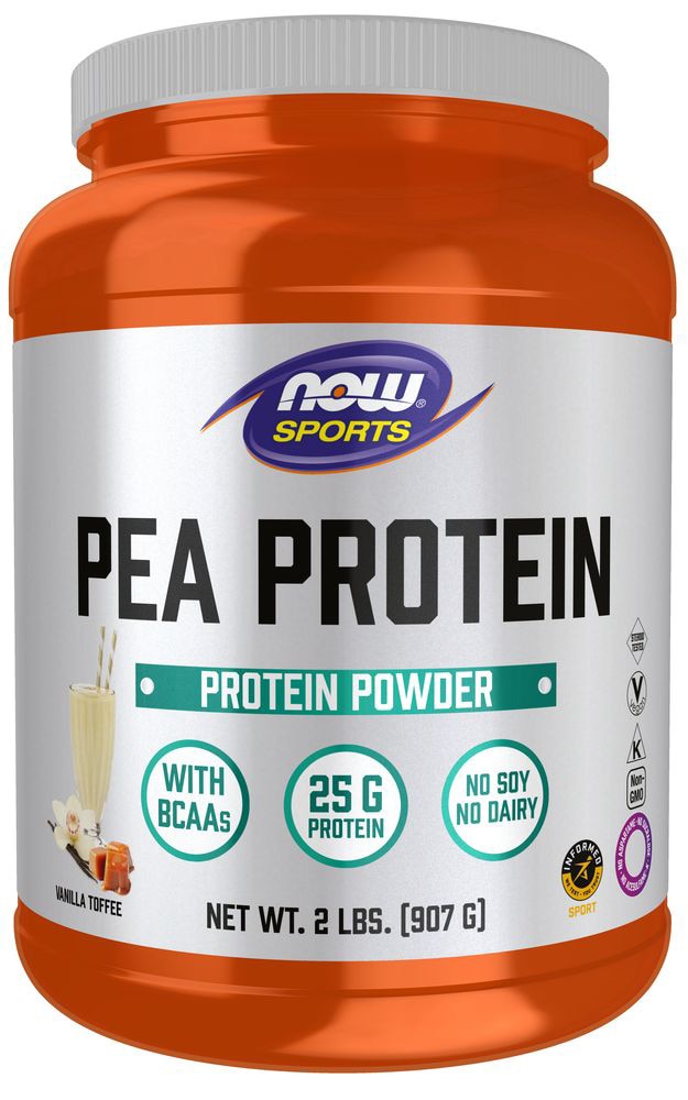 Sports Pea Protein - Informed Sport Certified Vanilla Toffee -- 2 lbs NOW Foods