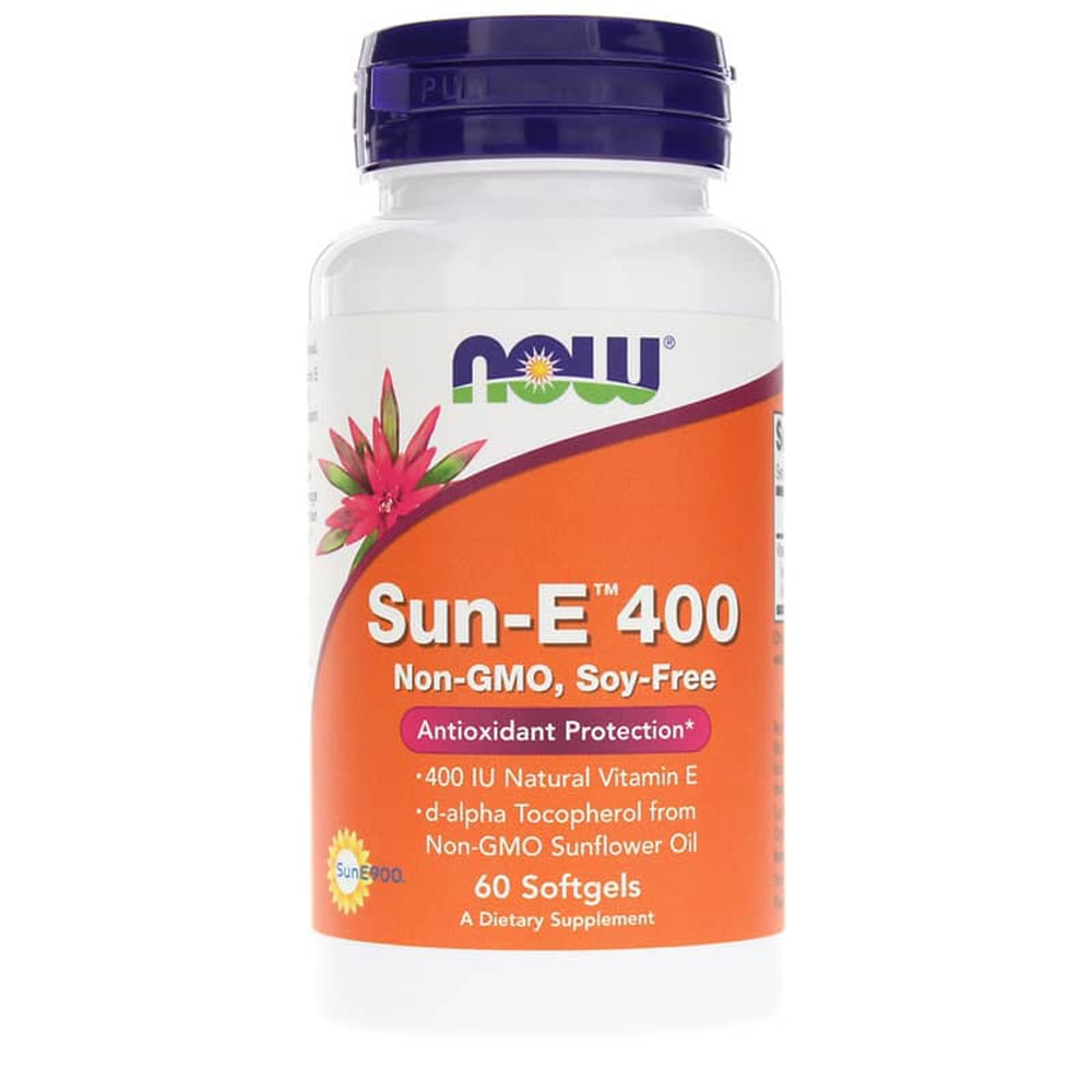 Антиоксидантная защита NOW Sun-E™ 400 — 60 гелевых капсул NOW Foods