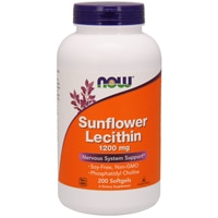 Sunflower Lecithin -- 1200 mg - 200 Softgels (Мягкие капсулы) NOW Foods