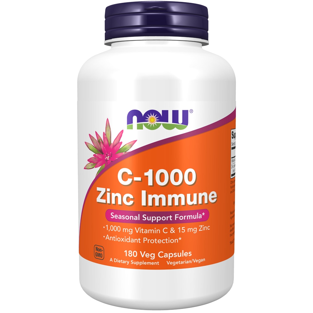 Supplements C-1000 Zinc Immune -- 180 Veg Capsules (Вегетарианские капсулы) NOW Foods