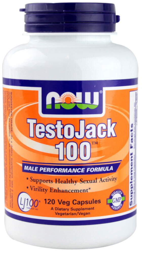 TestoJack 100 -- 120 Vegetarian Capsules (Вегетарианские капсулы) NOW Foods