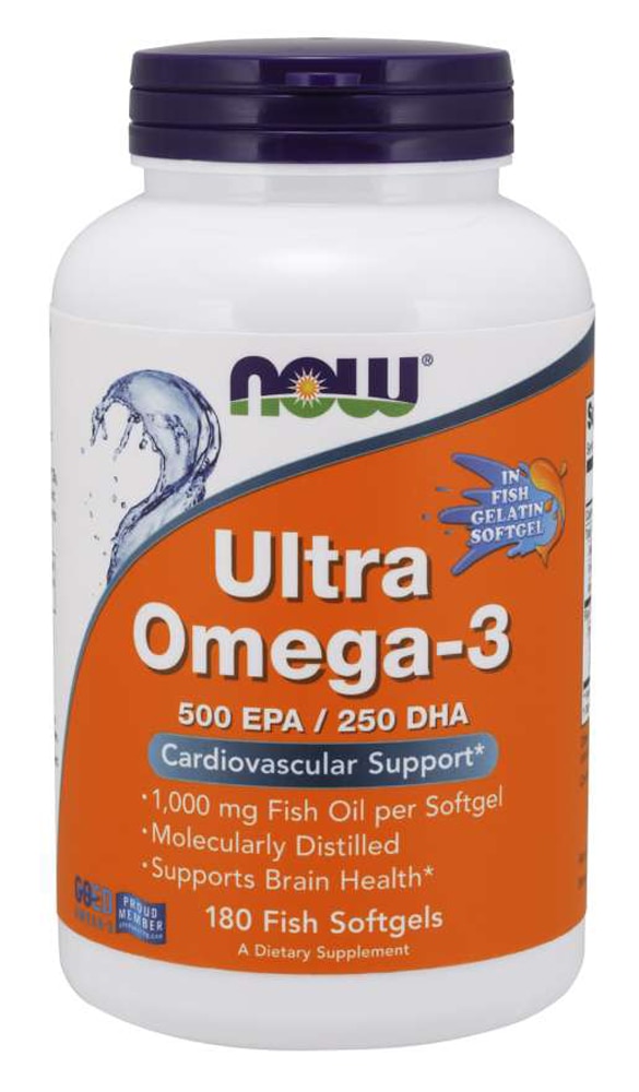 Ultra Omega-3 - 500EPA/250DHA - 180 капсул - NOW Foods NOW Foods