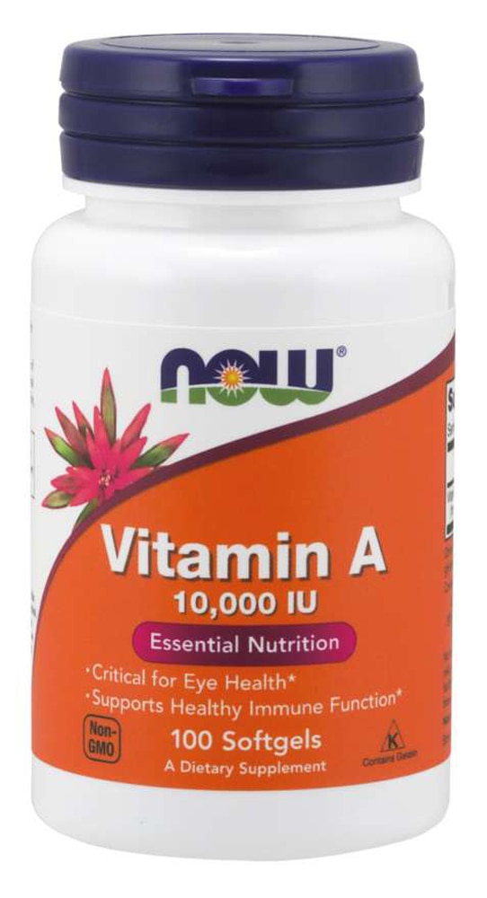Витамин A - 10000 МЕ - 100 мягких капсул - NOW Foods NOW Foods