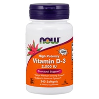 Витамин D-3 - 2000 МЕ - 240 мягких капсул - NOW Foods NOW Foods