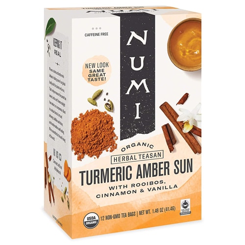 Органический чай с куркумой Numi Amber Sun -- 12 чайных пакетиков Numi