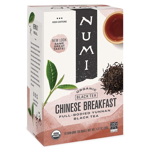 Numi Organic Yunnan Black Tea Chinese Breakfast™ - 18 чайных пакетиков Numi