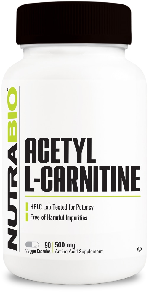 Acetyl L-Carnitine -- 500 mg - 90 Veggie Capsules (Капсулы на растительной основе) NutraBio