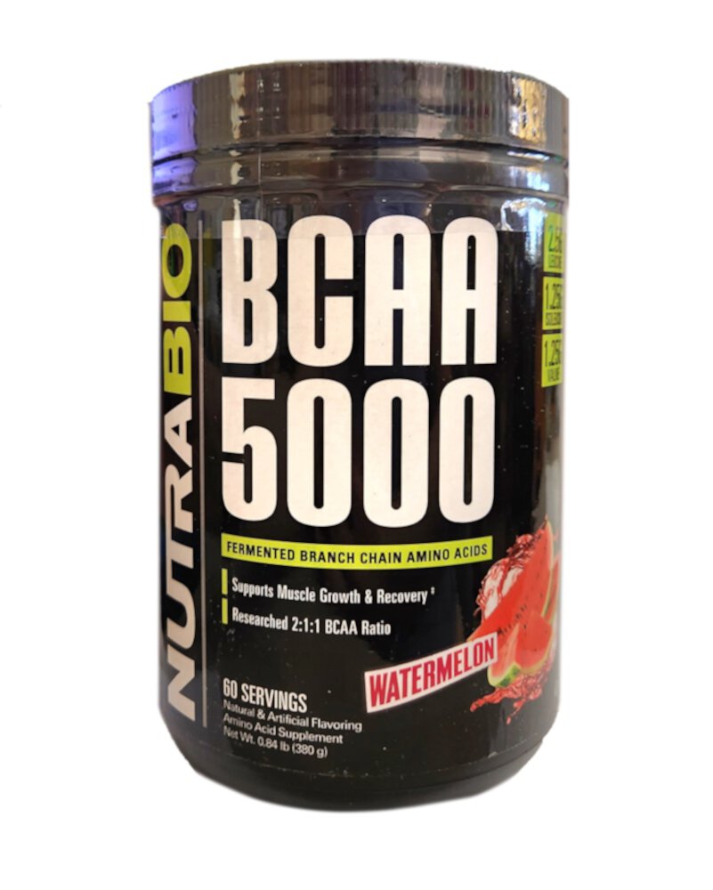 BCAA 5000 Fermented Branch Chain Amino Acids Watermelon -- 60 Servings (Порции) NutraBio