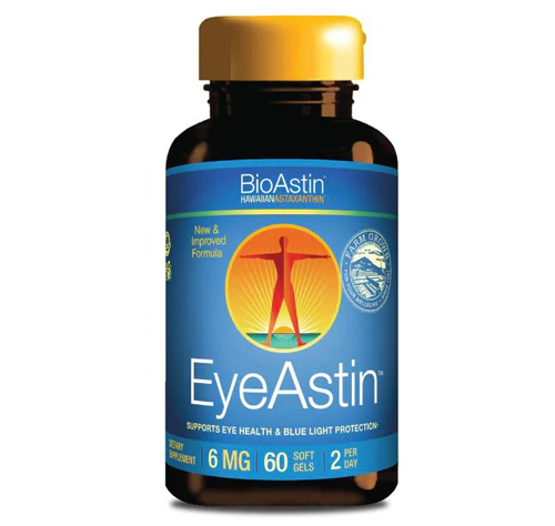 BioAstin EyeAstin Гавайский астаксантин — 6 мг, 60 капсул для поддержания здоровья глаз Nutrex Hawaii