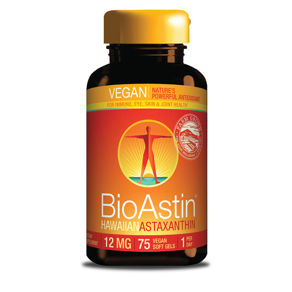 BioAstin Hawaiian Astaxanthin Vegan Formula -- 12 mg - 75 Vegan Softgels (Мягкие капсулы) Nutrex Hawaii