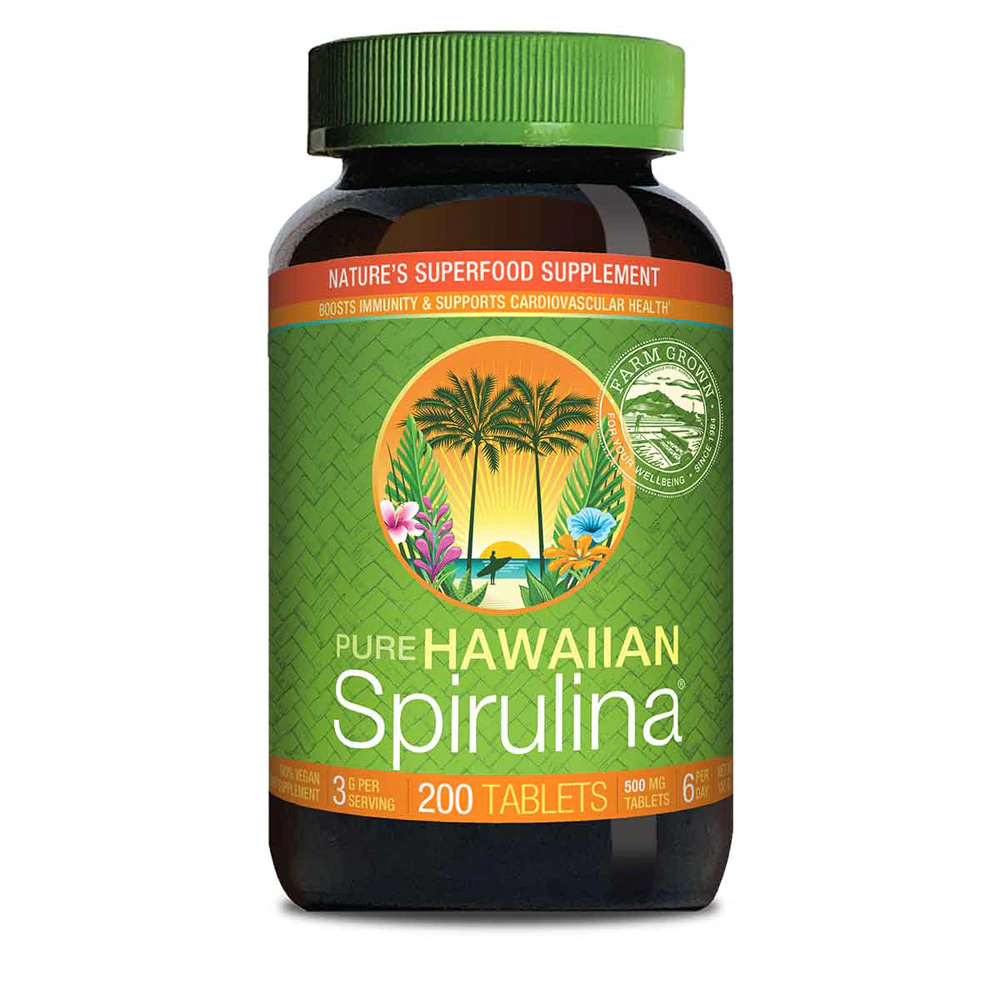 Pure Hawaiian Spirulina -- 500 mg - 200 Tablets (Таблетки) Nutrex Hawaii