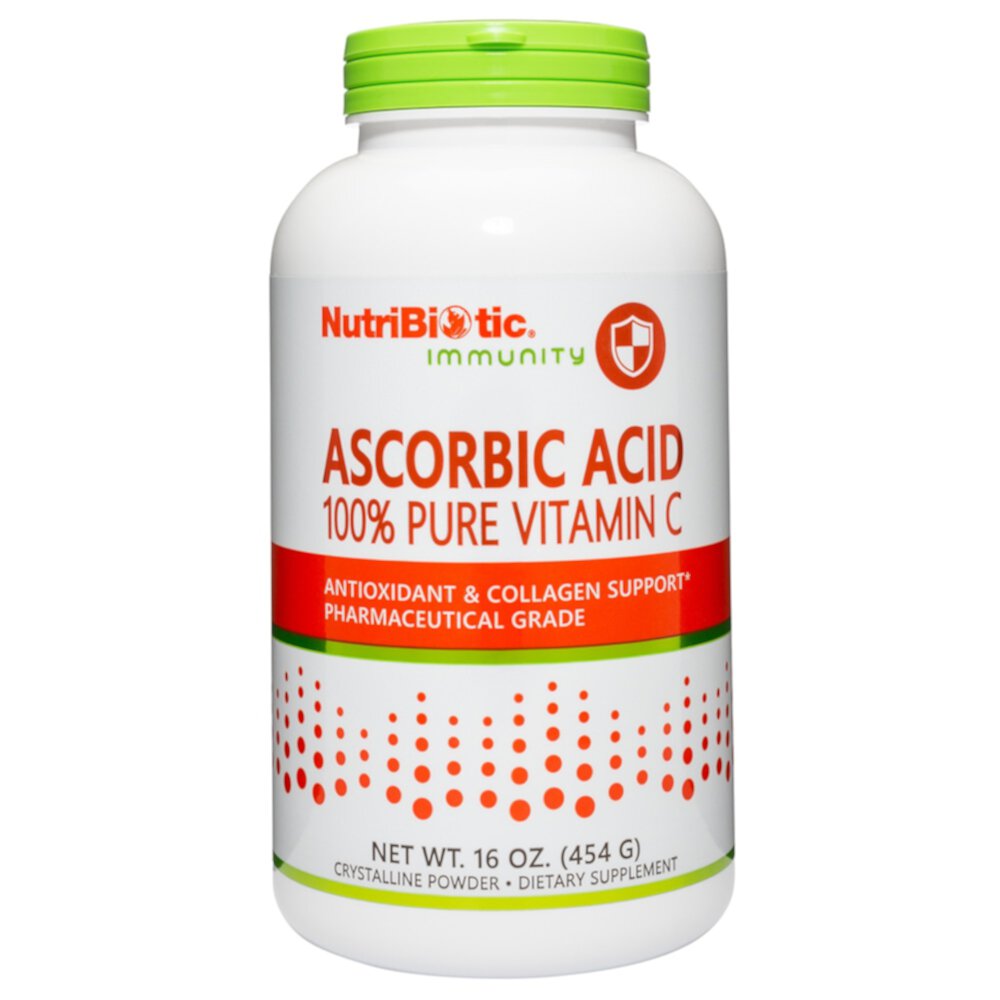 Immunity Ascorbic Acid 100% Pure Vitamin C Powder (Порошок) -- 16 oz (Унции) NutriBiotic