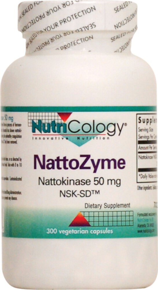 NutriCology NattoZyme -- 50 мг -- 300 вегетарианских капсул Nutricology