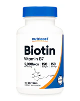 Nutricost Биотин -- 5000 мкг -- 150 твердых веществ Nutricost