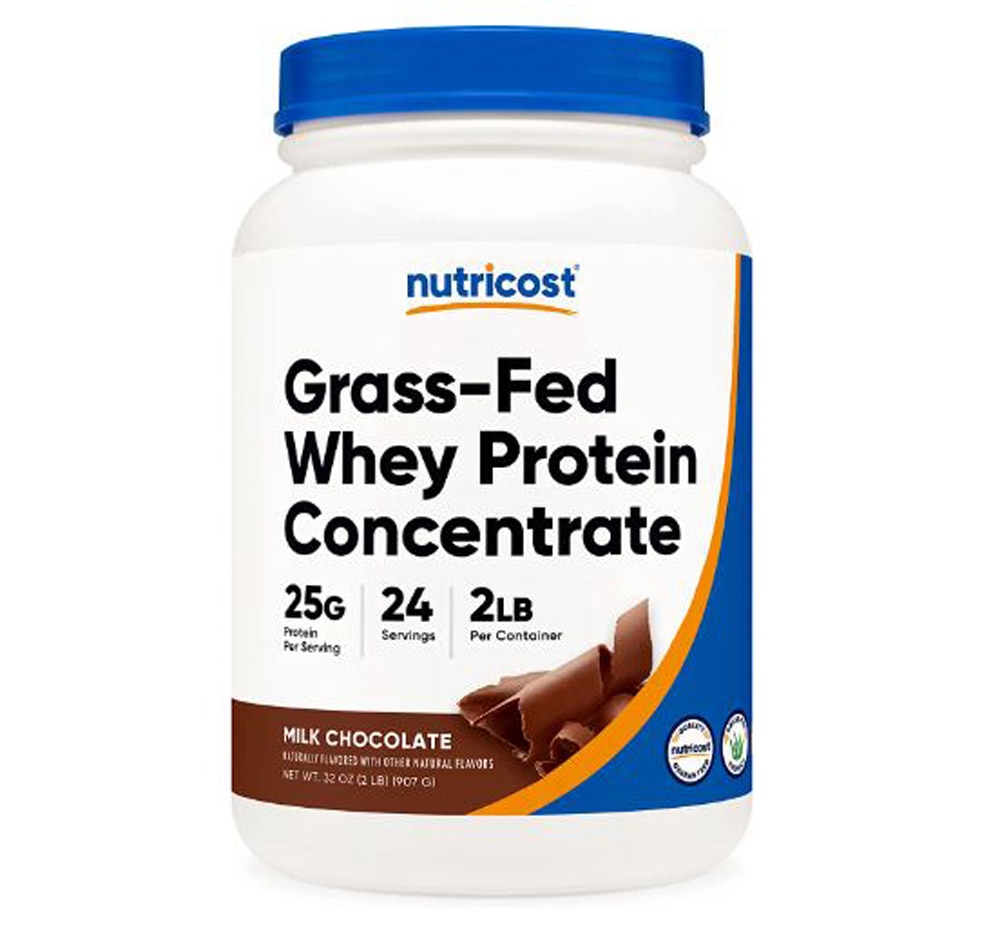 Молочный шоколад с концентратом сывороточного протеина Grass-Fed -- 2 фунта Nutricost