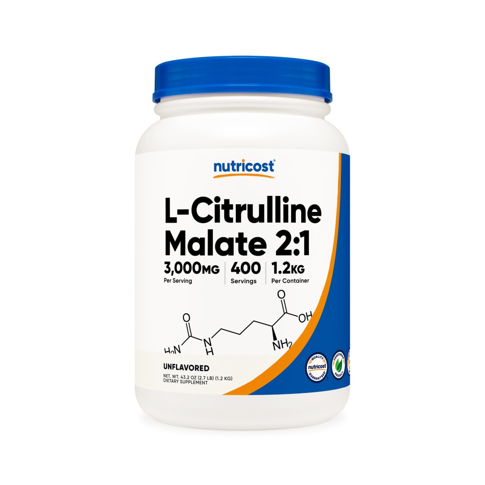 Nutricost порошок L-цитруллина малата без вкуса -- 3000 мг -- 42,3 унции Nutricost