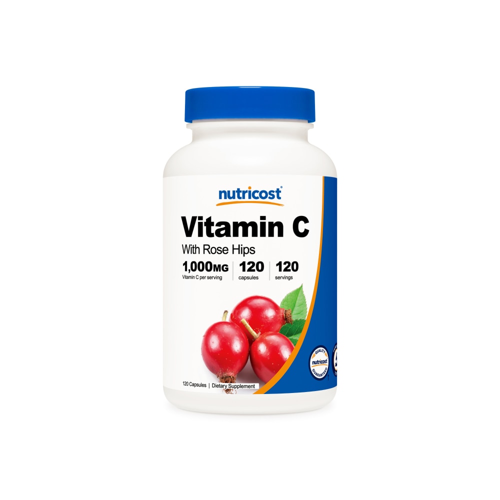 Vitamin C With Rose Hips -- 1000 mg - 120 Capsules (Капсулы) Nutricost