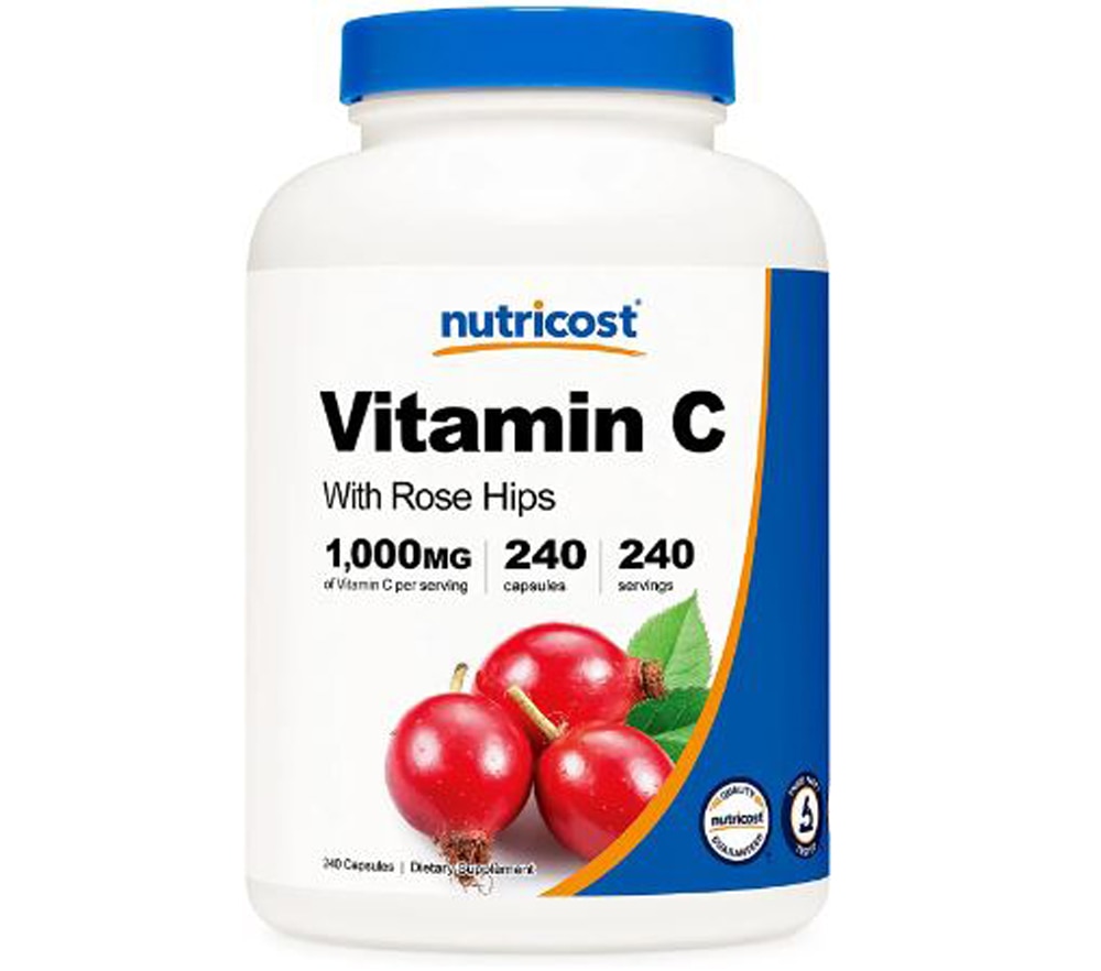 Vitamin C With Rose Hips -- 1000 mg - 240 Capsules (Капсулы) Nutricost