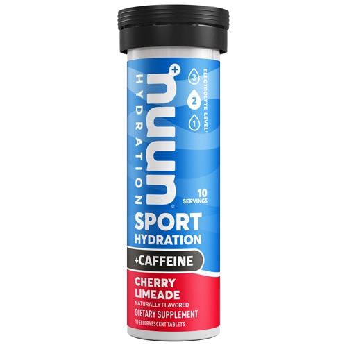Sport + Caffeine Hydration, вишневый лаймейд, в одном тюбике, 10 таблеток NUUN