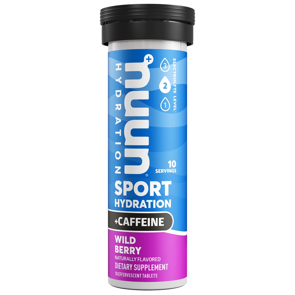 Sport + Caffeine Hydration, один тюбик Wild Berry, 10 таблеток NUUN