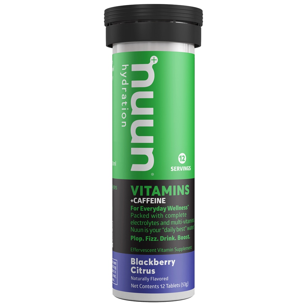 Витамины + кофеин для увлажнения ежевики и цитрусовых в одном тюбике, 10 таблеток NUUN