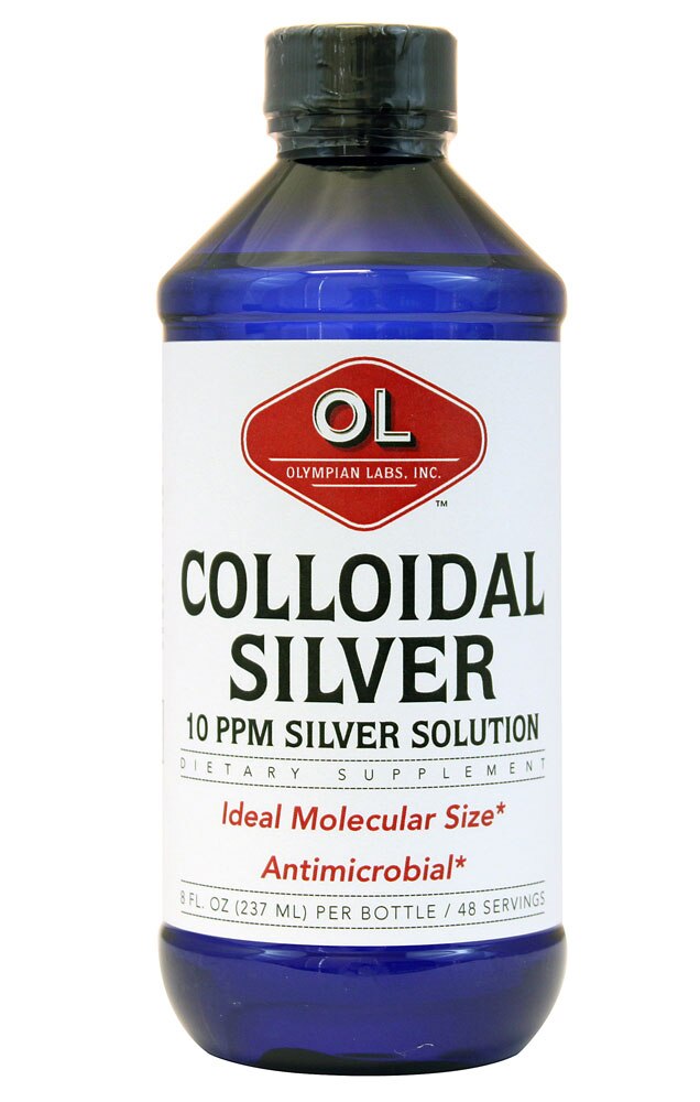 Colloidal Silver -- 10 ppm - 8 fl oz (Жидкие унции) Olympian Labs