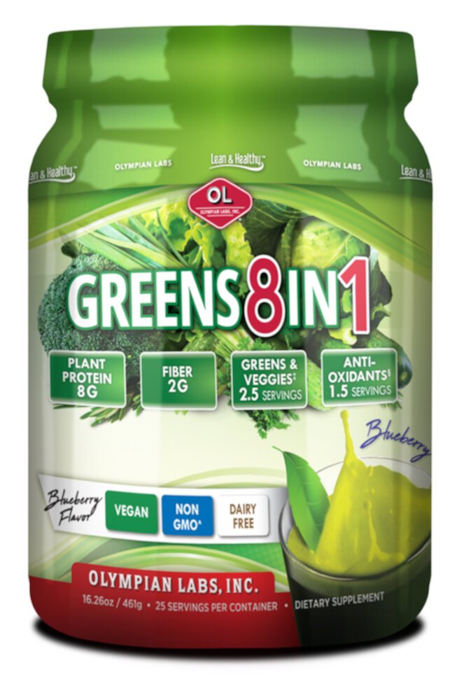 Greens Protein 8 in 1 Blueberry -- 25 Servings (Порции) Olympian Labs