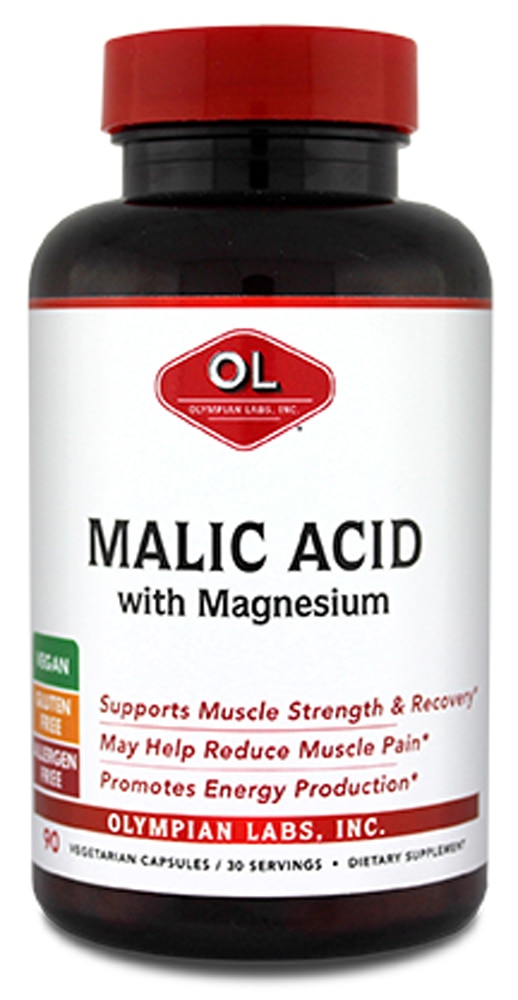 Malic Acid with Magnesium -- 90 Vegetarian Capsules (Вегетарианские капсулы) Olympian Labs