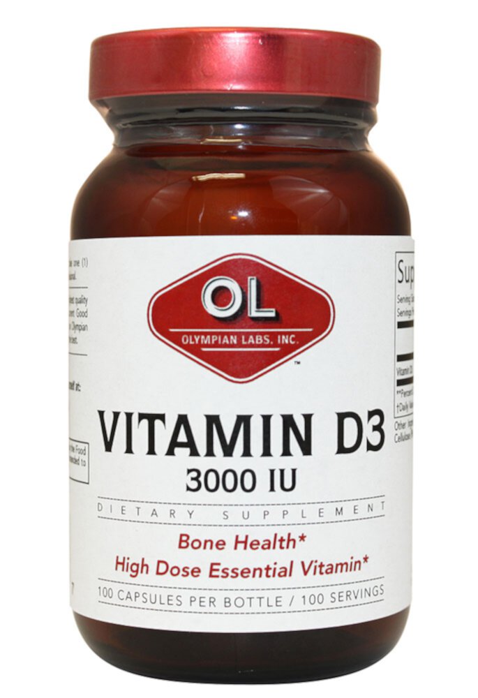 Vitamin D3 -- 3000 IU - 100 Capsules (Капсулы) Olympian Labs