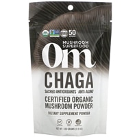 Certified Organic Mushroom Powder (Порошок) Chaga -- 3.5 oz (Унции) OM