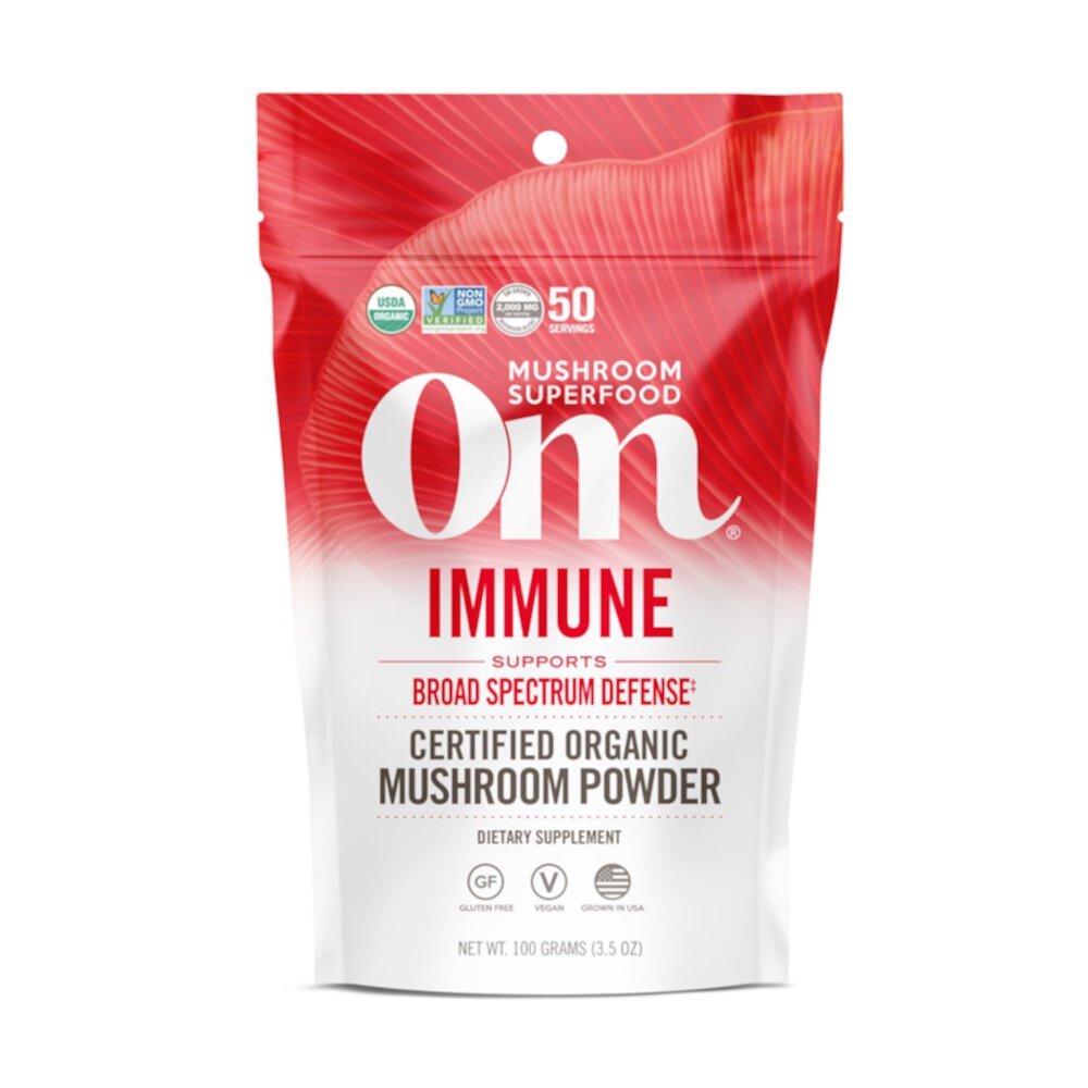 Organic Mushroom Nutrition Supplement Powder (Порошок) - Immune -- 3.5 oz (Унции) OM