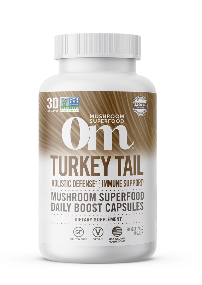 Turkey Tail Mushroom Superfood -- 90 Vegetarian Capsules (Вегетарианские капсулы) OM