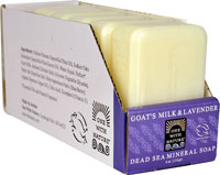 Минеральное мыло Мертвого моря с козьим молоком и лавандой -- 6 кусков One with Nature