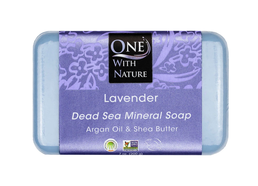 Dead Sea Mineral Bar Soap Lavender -- 7 oz One with Nature