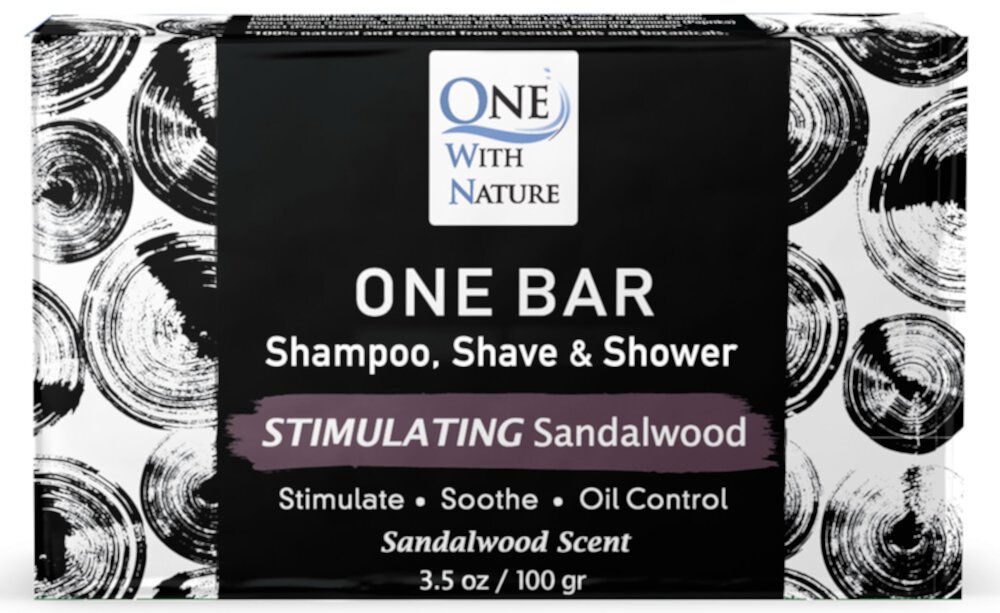 One With Nature Grooming Bar Стимулирующее сандаловое дерево -- 3,5 унции One with Nature