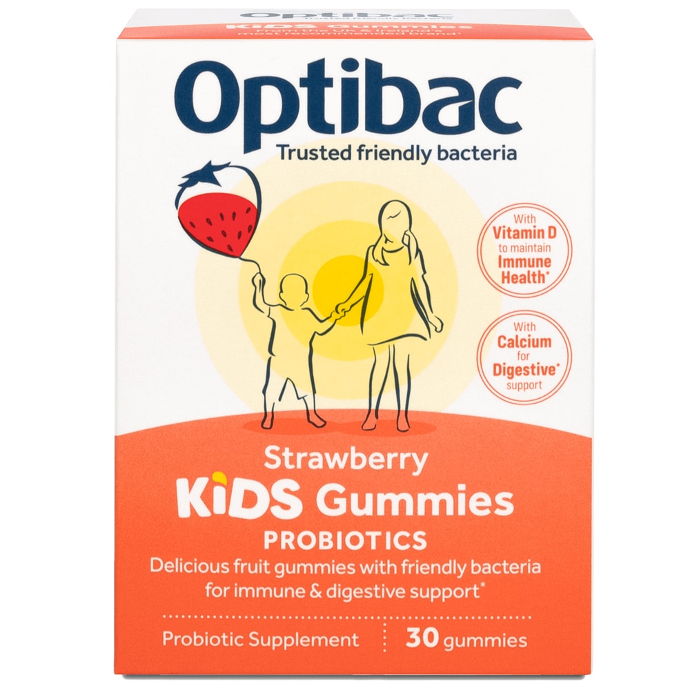 Optibac Probiotics Kids Gummies Strawberry -- 30 жевательных конфет Optibac